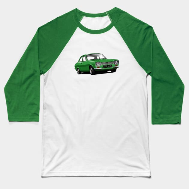 Ford Escort Mk 1 in modena green Baseball T-Shirt by candcretro